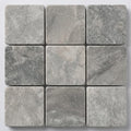 Tundra Gray Marble 5/8x5/8 Tumbled Mosaic close-up