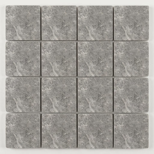 Tundra Gray Marble 6x6 Tumbled Tile close-up