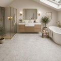 Tundra Grey 12x12 Honed Natural Marble Tile — Bathroom floor