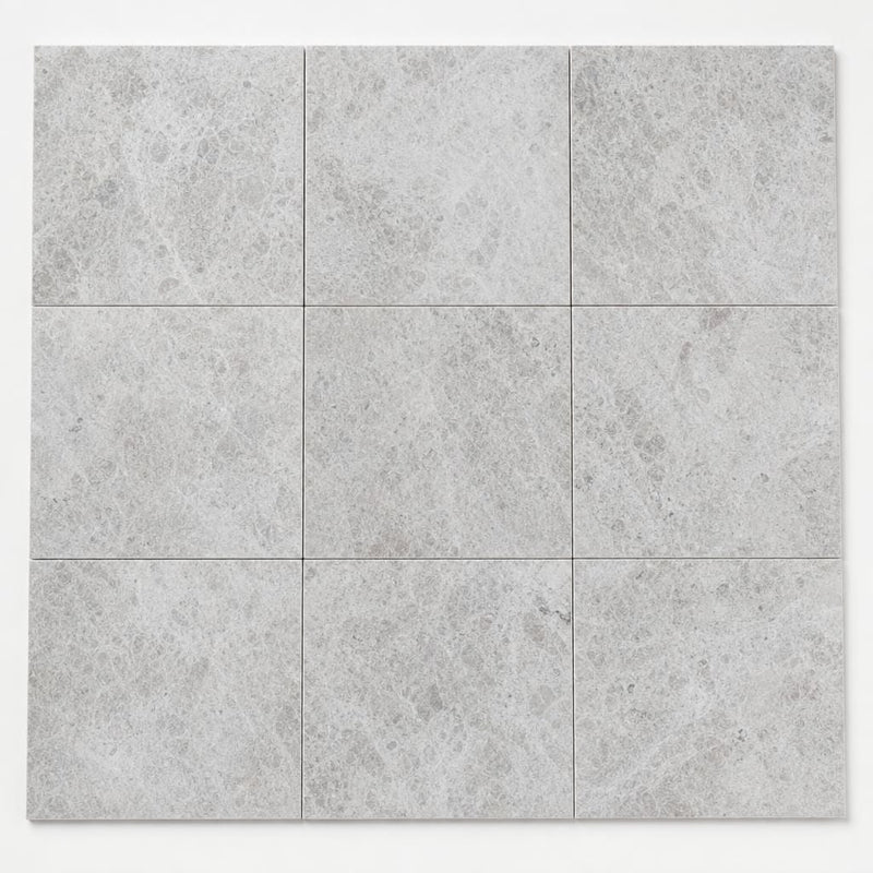 Tundra Grey 12x12 Honed Natural Marble Tile close-up