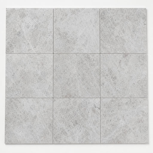 Tundra Grey 12x12 Honed Natural Marble Tile close-up