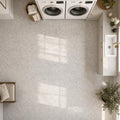 Tundra Grey 12x12 Honed Natural Marble Tile — Laundry Room floor