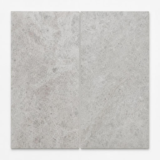 Tundra Grey 12x24 Honed Veined Marble Tile close-up