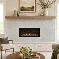 Tundra Grey 12x24 Polished Veined Marble Tile — Living Room fireplace surround