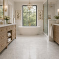 Tundra Grey 12x24 Polished Veined Marble Tile — Primary Bath floor