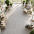 Tundra Grey 18x18 Honed Veined Marble Tile — Sunroom floor