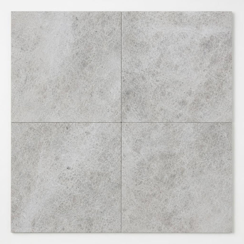 Tundra Grey 18x18 Polished Veined Marble Tile close-up