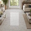 Tundra Grey 18x18 Polished Veined Marble Tile — Family Room floor