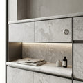 Tundra Marble Leather (Sandblasted & Brushed) 12 x 24 x 1.25 Double Bullnose Coping 12x24 pool coping — Spa spa overhang edge