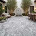 Tundra Marble Leather (Sandblasted & Brushed) 12 x 24 x 1.25 Paver 12x24 — Courtyard paving