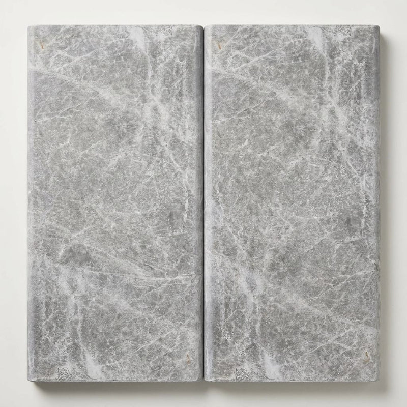 Tundra Marble Leather (Sandblasted & Brushed) 12 x 24 x 2 Double Bullnose Coping 12x24 close-up