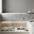 Tundra Marble Leather (Sandblasted & Brushed) 12 x 24 x 2 Double Bullnose Coping 12x24 pool coping — Spa spa overhang edge
