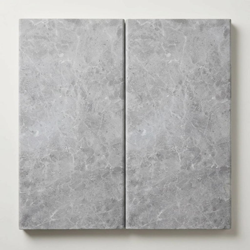 Tundra Marble Leather (Sandblasted & Brushed) 12 x 24 x 2 Double Modern Coping 12x24 close-up