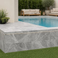 Tundra Marble Leather (Sandblasted & Brushed) 12 x 24 x 2 Modern Coping 12x24 pool coping — Swimming Pool raised bond beam cap