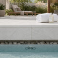 Tundra Marble Leather (Sandblasted & Brushed) 16 x 24 x 2 Bullnose Coping 16x24 pool coping — Spa spa overhang edge