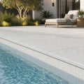 Tundra Marble Leather (Sandblasted & Brushed) 16 x 24 x 2 Bullnose Coping 16x24 pool coping — Swimming Pool pool edge drop-face coping