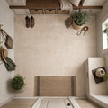 Tuscany Beige 12x12 Honed-Filled Travertine Tile — Mudroom floor