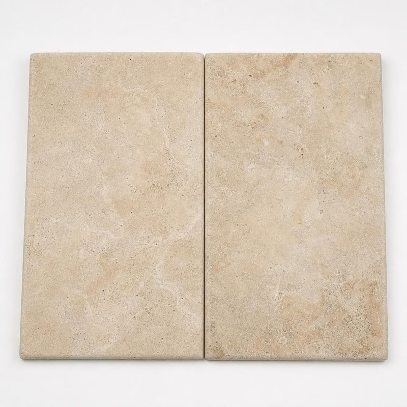 Tuscany Beige 12x24 HUFB 3CM Travertine Pool Coping close-up