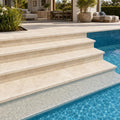 Tuscany Beige 12x24 HUFB 3CM Travertine Pool Coping — Swimming Pool pool step edge