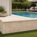 Tuscany Beige 12x24 HUFB 3CM Travertine Pool Coping — Swimming Pool raised bond beam cap