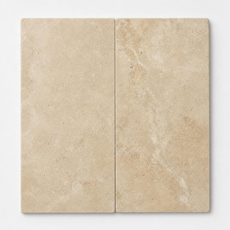 Tuscany Beige 12x24 HUFB Travertine Pool Coping close-up