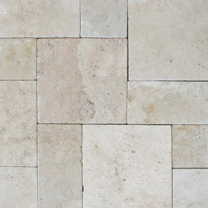 Tuscany Beige Pattern Kit Tumbled 3CM Travertine Paver