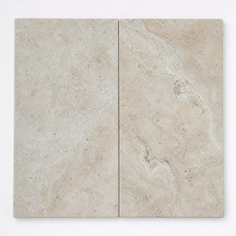 Tuscany Beige 12x24 Tumbled 3CM Travertine Paver close-up