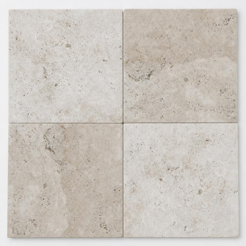 Tuscany Beige 16x16 Tumbled 3CM Travertine Paver close-up