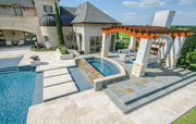 Tuscany Beige 16x24 HUFB Eased Edge Travertine Pool Coping