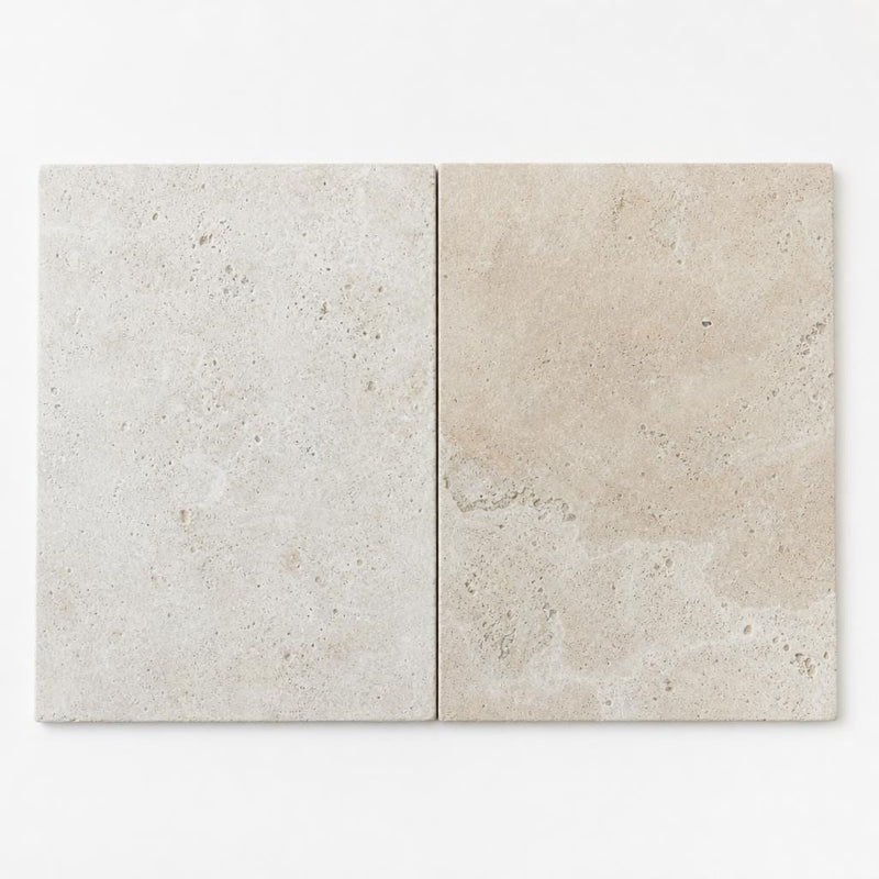 Tuscany Beige 16x24 Tumbled Travertine Paver close-up