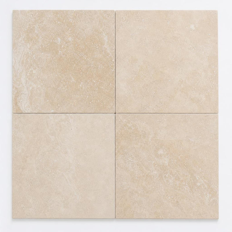 Tuscany Beige 18x18 Honed-Filled Travertine Tile close-up