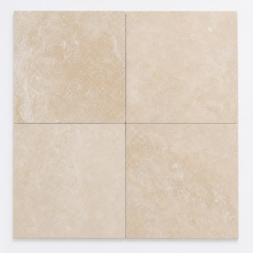 Tuscany Beige 18x18 Honed-Filled Travertine Tile close-up
