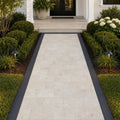 Tuscany Beige 8x16 Tumbled Travertine Paver — Front Yard walkway
