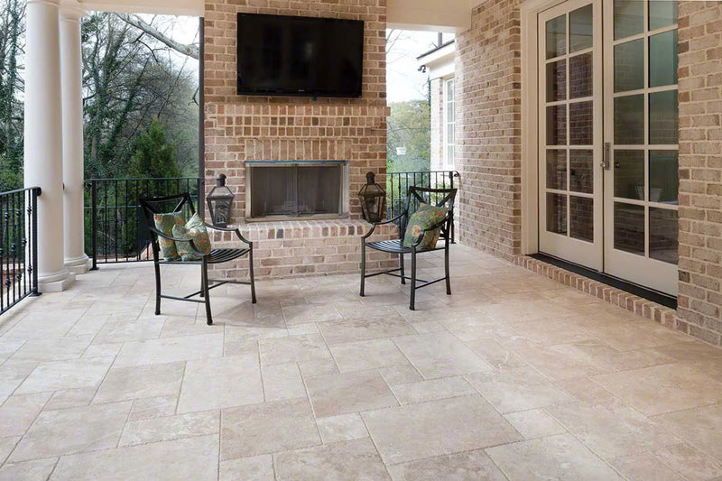 Tuscany Beige Versailles Tumbled Pattern Travertine Tile