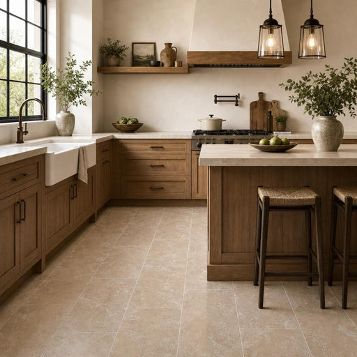 Tuscany Classic 12x24 HF Travertine Tile — Kitchen floor