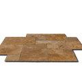 Tuscany Gold 16 Sq Ft Pattern Honed Filled Chiseled Travertine Tile