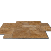 Tuscany Gold 16 Sq Ft Pattern Honed Filled Chiseled Travertine Tile