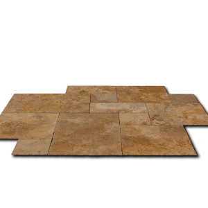 Tuscany Gold 16 Sq Ft Pattern Honed Filled Chiseled Travertine Tile