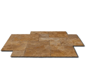 Tuscany Gold 16 Sq Ft Pattern Honed Filled Chiseled Travertine Tile