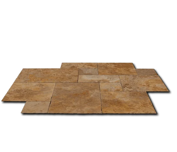 Tuscany Gold 16 Sq Ft Pattern Honed Filled Chiseled Travertine Tile