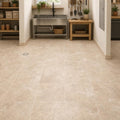 Tuscany Ivory 12x12 HF Travertine Tile — Basement floor