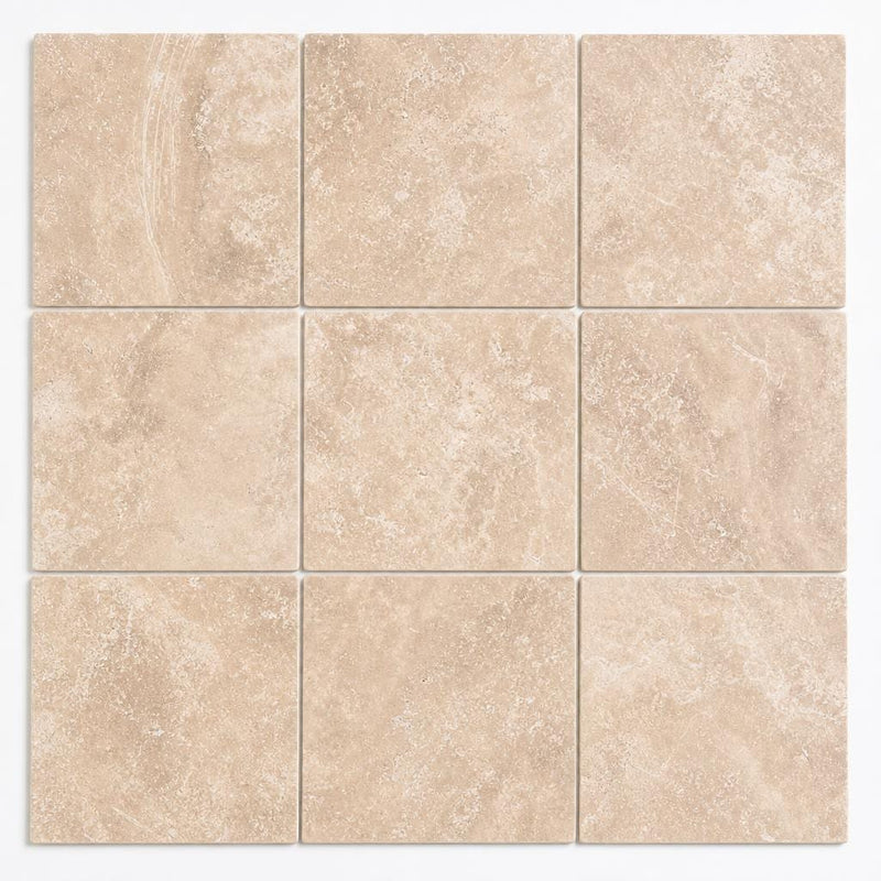 Tuscany Ivory 12x12 HF Travertine Tile close-up