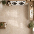 Tuscany Ivory 12x12 HF Travertine Tile — Laundry Room floor