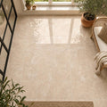 Tuscany Ivory 12x12 HF Travertine Tile — Sunroom floor