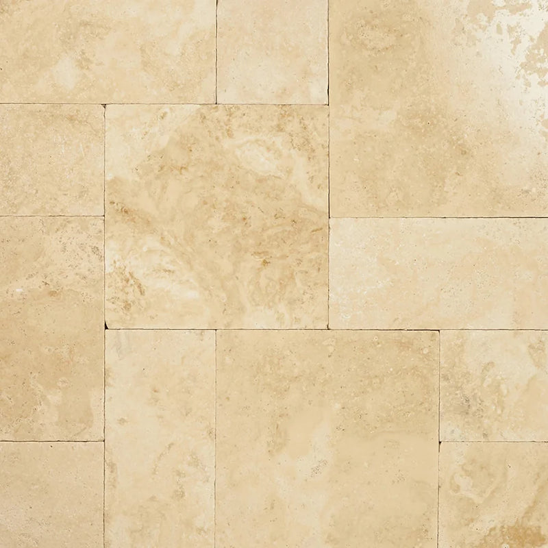 Tuscany Ivory 10 Kits Pattern Tumbled Travertine Paver
