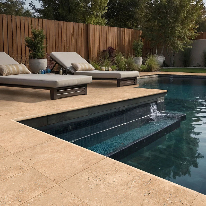 Tuscany Ivory 10 Kits Pattern Tumbled Travertine Paver