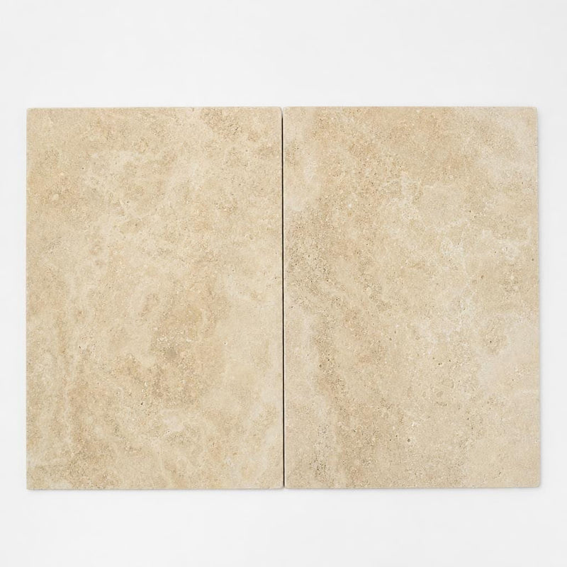 Tuscany Ivory 16x24 Tumbled Travertine Paver close-up