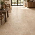 Tuscany Ivory 18x18 HF Travertine Tile — Dining Room floor