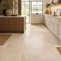 Tuscany Ivory 18x18 HF Travertine Tile — Kitchen floor