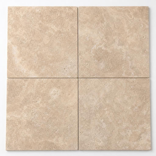 Tuscany Platinum 18x18 Honed Travertine Tile close-up